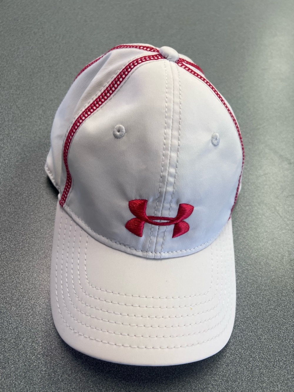 Red and White Under Armour Cap